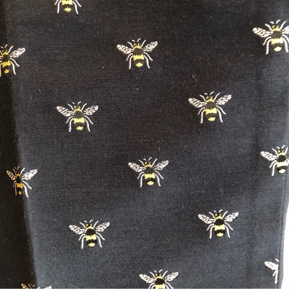 J.Crew Teddy flat front trousers navy jacquard with bee print size 6 EUC classic - Picture 3 of 10